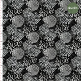 Gray Black Mixed Geometric Patterned Digital Printed Fabric